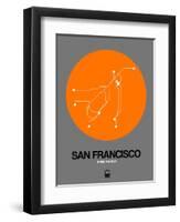 San Francisco Orange Subway Map-NaxArt-Framed Art Print