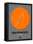 San Francisco Orange Subway Map-NaxArt-Framed Stretched Canvas