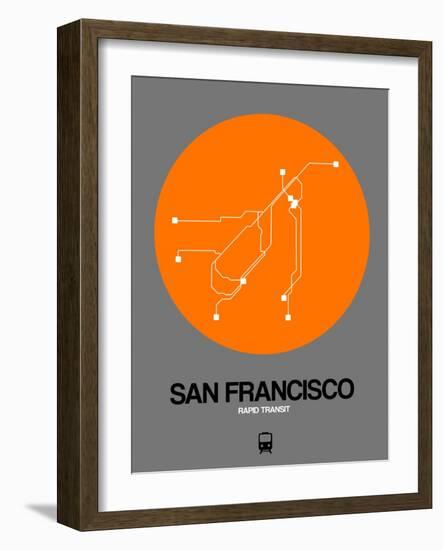 San Francisco Orange Subway Map-NaxArt-Framed Art Print