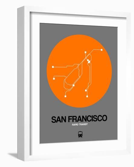 San Francisco Orange Subway Map-NaxArt-Framed Art Print