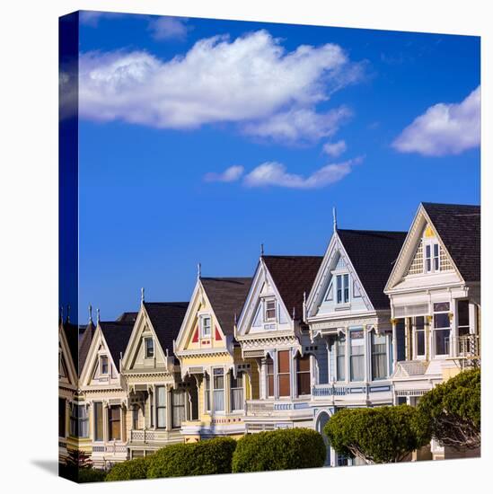 San Francisco Painted Ladies Victorian Houses in Alamo Square at California USA-holbox-Stretched Canvas