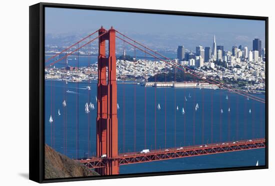 San Francisco Panorama W the Golden Gate Bridge-kropic-Framed Stretched Canvas