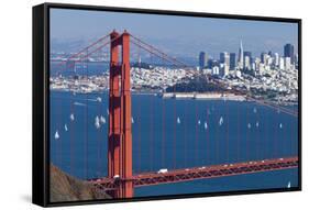 San Francisco Panorama W the Golden Gate Bridge-kropic-Framed Stretched Canvas