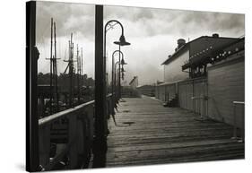 San Francisco Pier with Incoming Fog-Christian Peacock-Stretched Canvas