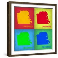 San Francisco Pop Art Map 1-NaxArt-Framed Premium Giclee Print