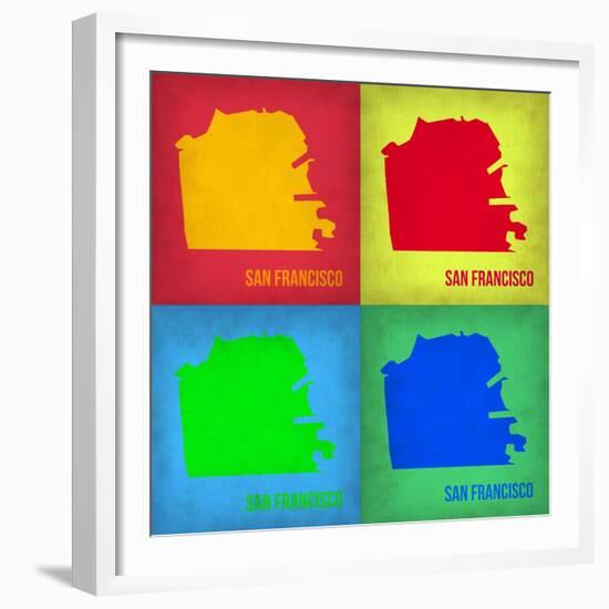 San Francisco Pop Art Map 1-NaxArt-Framed Premium Giclee Print