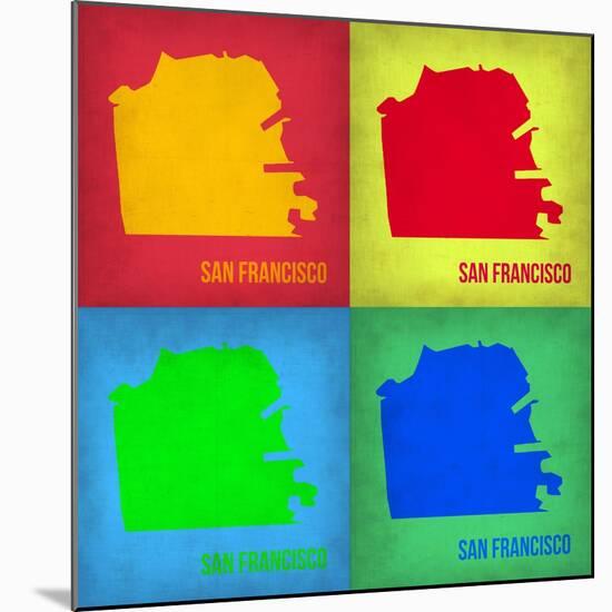 San Francisco Pop Art Map 1-NaxArt-Mounted Premium Giclee Print