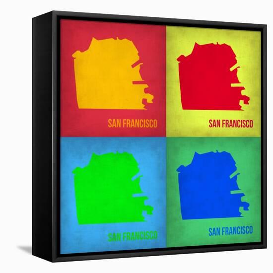 San Francisco Pop Art Map 1-NaxArt-Framed Stretched Canvas
