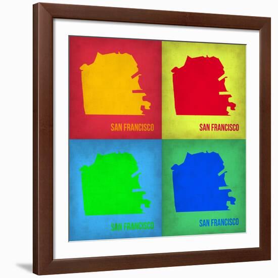 San Francisco Pop Art Map 1-NaxArt-Framed Art Print