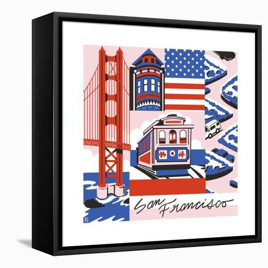 San Francisco Print-Julie Goonan-Framed Stretched Canvas