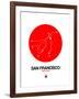 San Francisco Red Subway Map-NaxArt-Framed Art Print