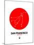 San Francisco Red Subway Map-NaxArt-Mounted Art Print
