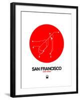 San Francisco Red Subway Map-NaxArt-Framed Art Print