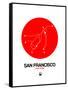 San Francisco Red Subway Map-NaxArt-Framed Stretched Canvas