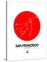 San Francisco Red Subway Map-NaxArt-Stretched Canvas