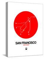 San Francisco Red Subway Map-NaxArt-Stretched Canvas