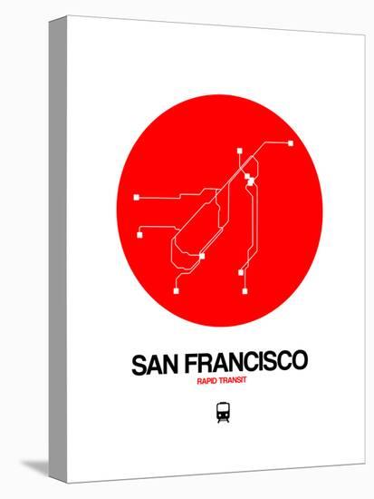 San Francisco Red Subway Map-NaxArt-Stretched Canvas