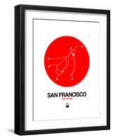 San Francisco Red Subway Map-NaxArt-Framed Art Print