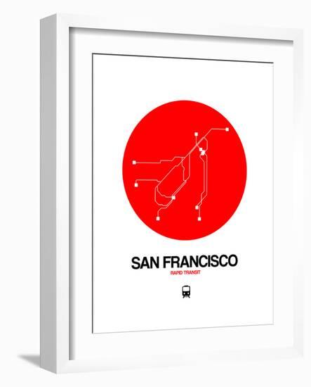 San Francisco Red Subway Map-NaxArt-Framed Art Print