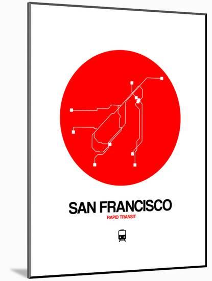 San Francisco Red Subway Map-NaxArt-Mounted Art Print