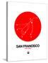 San Francisco Red Subway Map-NaxArt-Stretched Canvas