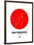 San Francisco Red Subway Map-NaxArt-Framed Art Print