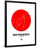 San Francisco Red Subway Map-NaxArt-Framed Art Print