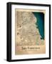 San Francisco Retro Map-Dionisis Gemos-Framed Giclee Print