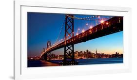 San Francisco Skyline and Bay Bridge at Sunset-California-Dibrova-Framed Art Print