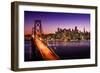 San Francisco Skyline and Bay Bridge at Sunset, California-IM_photo-Framed Photographic Print