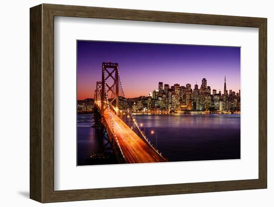 San Francisco Skyline and Bay Bridge at Sunset, California-IM_photo-Framed Photographic Print