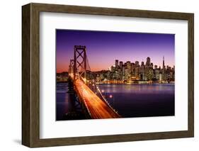 San Francisco Skyline and Bay Bridge at Sunset, California-IM_photo-Framed Photographic Print