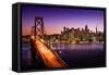 San Francisco Skyline and Bay Bridge at Sunset, California-IM_photo-Framed Stretched Canvas