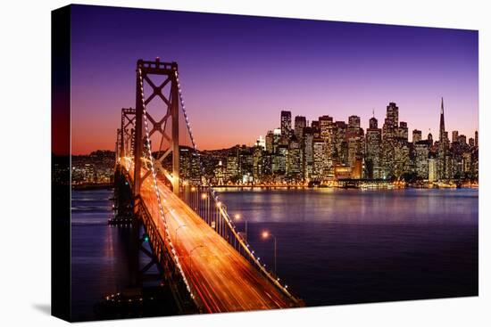 San Francisco Skyline and Bay Bridge at Sunset, California-IM_photo-Stretched Canvas