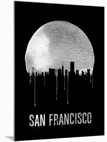 San Francisco Skyline Black-null-Mounted Art Print