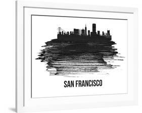 San Francisco Skyline Brush Stroke - Black II-NaxArt-Framed Art Print