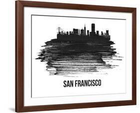 San Francisco Skyline Brush Stroke - Black II-NaxArt-Framed Art Print