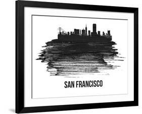 San Francisco Skyline Brush Stroke - Black II-NaxArt-Framed Art Print