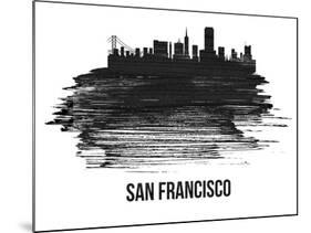 San Francisco Skyline Brush Stroke - Black II-NaxArt-Mounted Art Print