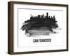 San Francisco Skyline Brush Stroke - Black II-NaxArt-Framed Art Print