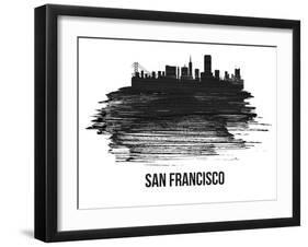 San Francisco Skyline Brush Stroke - Black II-NaxArt-Framed Art Print