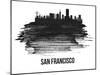 San Francisco Skyline Brush Stroke - Black II-NaxArt-Mounted Art Print