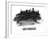 San Francisco Skyline Brush Stroke - Black II-NaxArt-Framed Art Print