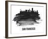 San Francisco Skyline Brush Stroke - Black II-NaxArt-Framed Art Print