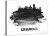 San Francisco Skyline Brush Stroke - Black II-NaxArt-Stretched Canvas