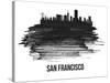 San Francisco Skyline Brush Stroke - Black II-NaxArt-Stretched Canvas