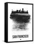 San Francisco Skyline Brush Stroke - Black-NaxArt-Framed Stretched Canvas