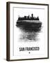 San Francisco Skyline Brush Stroke - Black-NaxArt-Framed Art Print