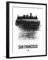 San Francisco Skyline Brush Stroke - Black-NaxArt-Framed Art Print