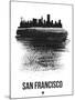 San Francisco Skyline Brush Stroke - Black-NaxArt-Mounted Art Print